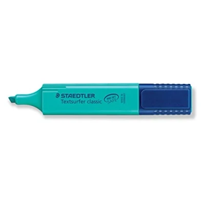 Image of Staedtler Turquoise Highlighter Pens Textsurfer Classic Refillable Fast Dry Ink Jet Safe Copy Proof Ultra Soft 1 5mm Chisel Tip 364 35 (Pack Of 1)