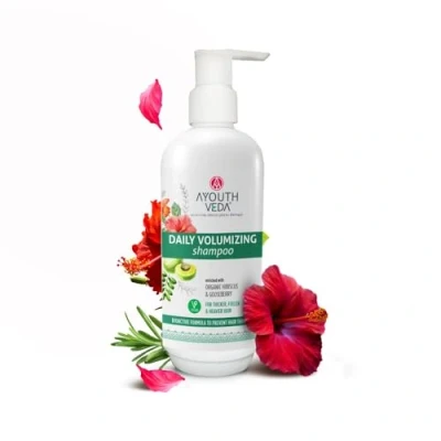 Image of Ayouthveda Daily Volumizing Shampoo, Hair Volume &amp; Nourishment, Vegan, 300ml