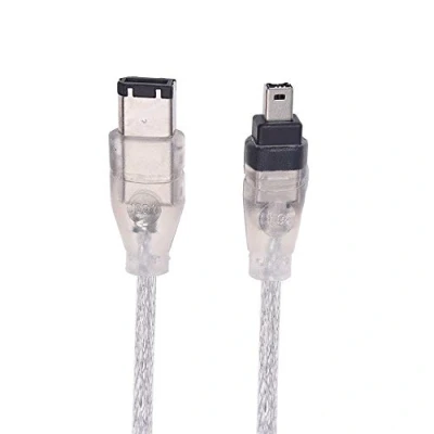 Image of axGear IEEE Firewire 1394 Cable 4 Pin to 6 Link Wire 2.5 Ft