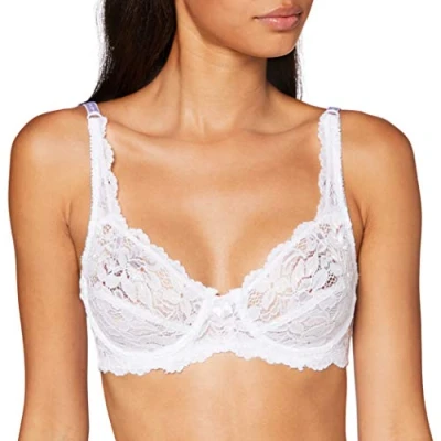 Image of Marlon Women&#039;s Sarah Lace Underwired Bra, White, 36B