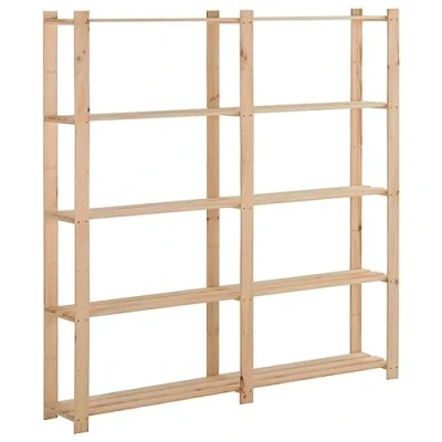Image of vidaXL Solid Pinewood 5 Tier Storage Rack Versatile and Durable Unit Perfect for Household Commercial Space Use 170x28.5x170cm