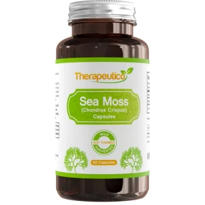 Image of Sea Moss Capsules Wild Harvested 60 Veg Full Spectrum Chondrus Crispus Premium Supplement Vegan No Binders, Fillers, Additives UK Made