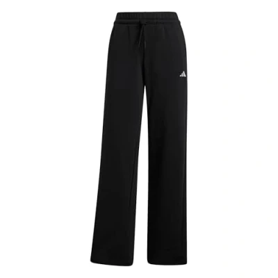 Image of adidas Women&#039;s Essentials Small Logo Feel Cozy Open Hem Pants, Black/White, XXS