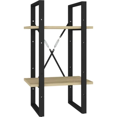 Image of vidaXL 2 Tier Book Cabinet Sonoma Oak 40x30x70 cm Engineered Wood