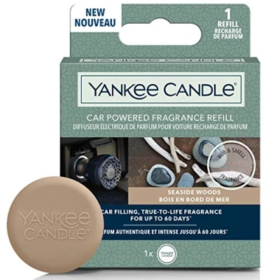 Image of Yankee Candle Car Powered Fragrance Diffuser Refill Seaside Woods Air Freshener Lasts Up To 60 Days 1 Count