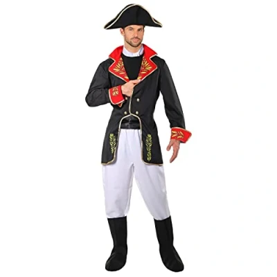 Image of WIDMANN MILANO PARTY FASHION Kostüm Napoleon, Jacke, Hose, Stiefelüberzieher und Hut, Soldat, General, Kaiser, Verkleidung, Karneval
