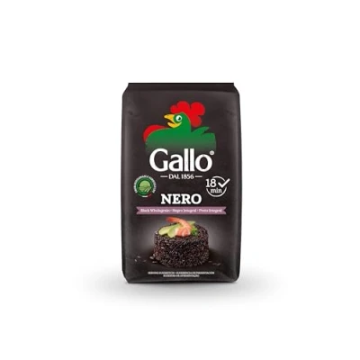 Image of Riso Gallo Nero, Black Wholegrain Rice, Vegan, 500 g (Pack of 1)
