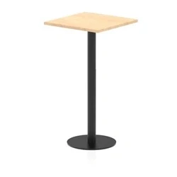 Image of Italia 600mm Poseur Square Table Maple Top 1145mm High Black Leg