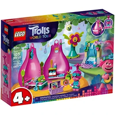 Image of LEGO Trolls World Tour Poppy’s Pod 41251 Playhouse Building Kit with Poppy Troll Minifigure, New 2020 (103 Pieces)