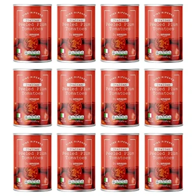 Image of by Amazon Plum Peeled Tomatoes, 400g, Pack of 12