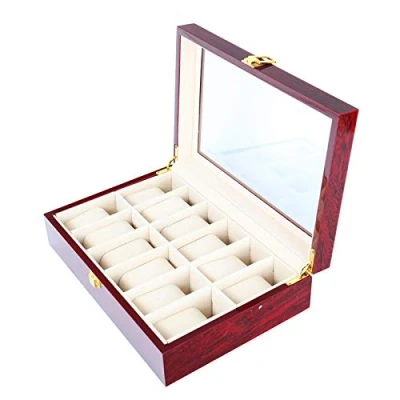Image of Walgreen® Watch Display Storage Box Jewelry Collection Case Organiser Holder Wooden (12 Grids)