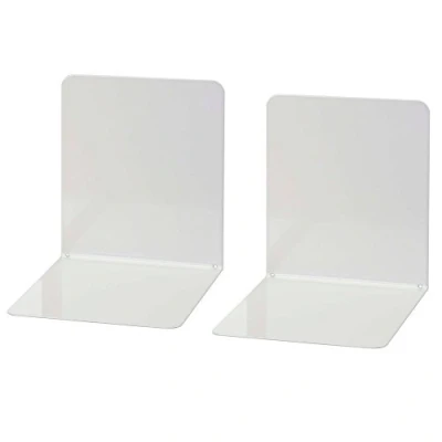 Image of Wedo 102 1137 2 Piece Medium Bookend Set Light Grey