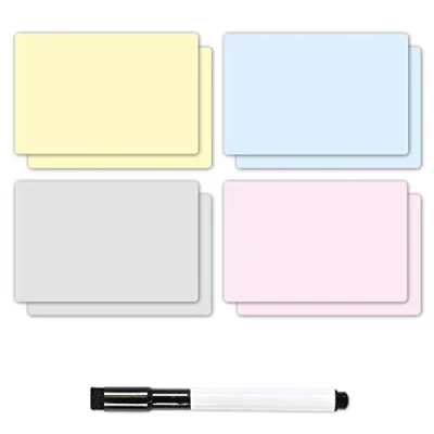 Image of TMS Magnetic Sticky Notes Mini Dry Wipe Whiteboard Labels and Erase Marker Pen Great for Agile, Scrum, Kanban or Lean Small MagNotes (Pastel, 95mm x 145mm)