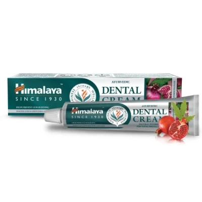 Image of Himalaya Ayurvedic Dental Cream Herbal Toothpaste with Neem &amp; Pomegranate, Protect Gums Helps Fight Plague, Cavity Natural Fluoride 100g