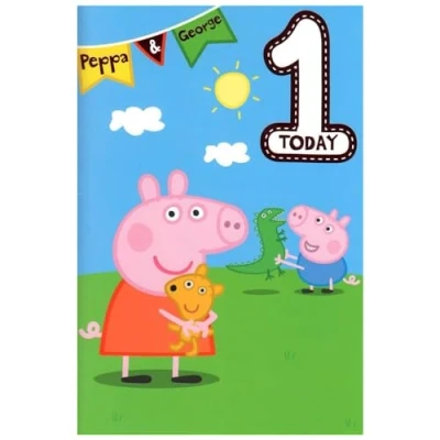 Image of Peppa Pig Age 1 Birthday Card