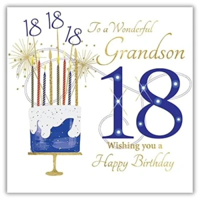 Image of Rush Design Large 18th Birthday Card Grandson
