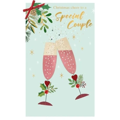 Image of to A Special Couple Felt Tastic Cheer Hand Finished Christmas Greeting Card XFTS069