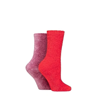 Image of SockShop Ladies Chenille Boot Socks Pack of 2 (4 8, Crimson)