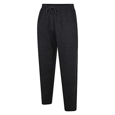 Image of KAM Mens Relaxed Fit Heavy Fleece Jogging Bottoms Drawstring Elasticated Waist Charcoal 5XL Short Leg 255