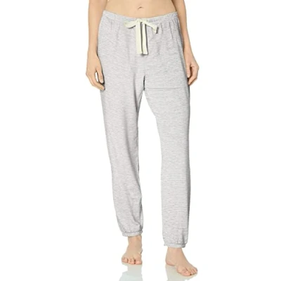 Image of Amazon Essentials Women&#039;s Lightweight Lounge Terry Jogger Pyjama Bottom (Available in Plus Size), Grey Heather Stripes, XXL