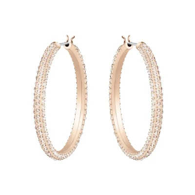 Image of Swarovski HOOP Earrings, Women&#039;s, Size: One Size, Rosé