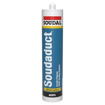 Image of Soudal Soudaduct DW144 Class A Acrylic Polymer Based Plasto elastic Colourfast HVAC Ducting Sealant Cartridge Grey 300ml Low Odour And Solvent Free Easy to Apply 300 ml Paintable After Curing