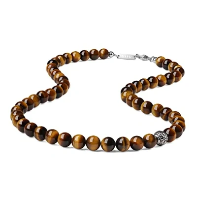 Image of GAVU Stone Beaded Tiger Eye Necklace for Men 60cm