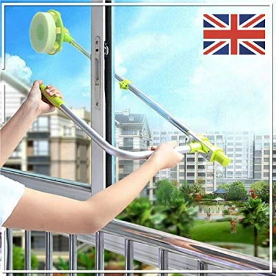 Image of High Safety U Type Telescopic Rise Window Cleaner Glass Dust Cleaning Brush, Shape Mirror Extend Brush