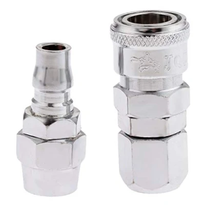 Image of Air Line hose Fittings Quick Release Coupler Bayonet Connectors for 12 * 8mm Pack of 2