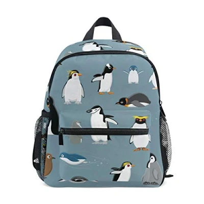 Image of BALII Cartoon Penguins Toddler Backpack Book Bag School Rucksack for Girl Boy Children