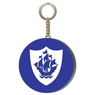 Image of Gift Insanity BLUE PETER BADGE BACKGROUND 58mm Long Chain KEYRING BOTTLE OPENER