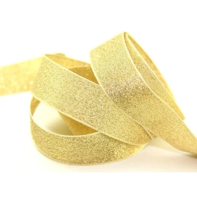 Image of Berisfords Metallic Lame Ribbon 15mm wide Gold 20 metre roll