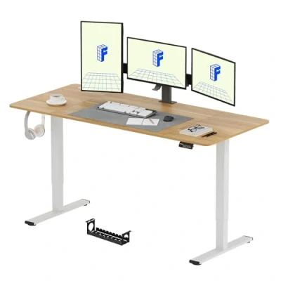 Image of FLEXISPOT Electric Standing Desk 180 x 80 cm Height Adjustable for Home Office (Maple)