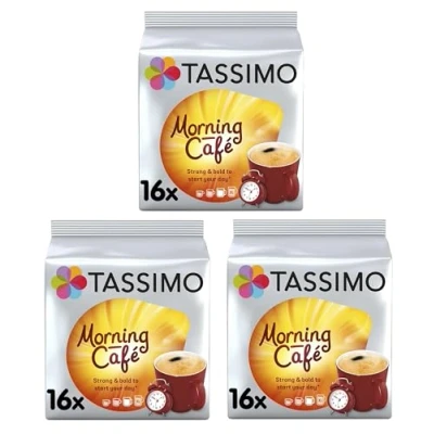 Image of Tassimo Morning Café Coffee Pods x16 (Pack of 3, Total 48 Drinks)