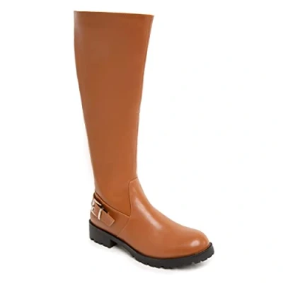 Image of Fashion Thirsty Womens Stretch Calf Boots Mid Heel Flat Ladies Knee High Wide Leg Stretchy Gusset Riding Winter Outdoors Comfort Boot Shoes