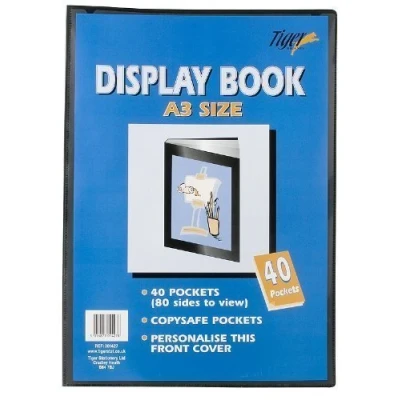 Image of 3 x A3 Black Display Book 40 Pocket Presentation Folio