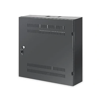 Image of Intellinet 713689 19&quot; Low Profile Wall Cabinet with 4U Horizontal Uprights and Vertical 2U Black