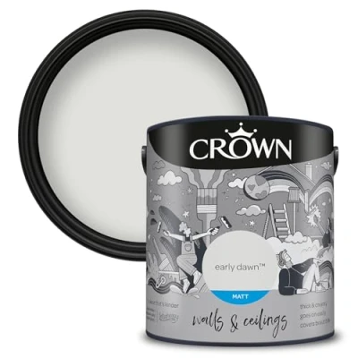 Image of Crown Walls &amp; Ceilings Matt Emulsion Paint, Size 2.5L, Early Dawn