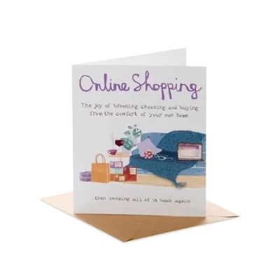 Image of UK Greetings Birthday Card for Her/Friend Funny Online Shopping Design