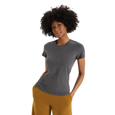 Image of Icebreaker Women&#039;s Central Classic Short Sleeve T Shirt Gym Top Merino Wool Tees Monsoon, XL