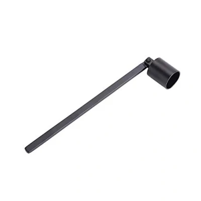 Image of Candle Snuffer, Akozon Cover Fashion Stainless Steel Straight Tube Shaped Snuffer Wick Trimmer Hand Tool (Black)