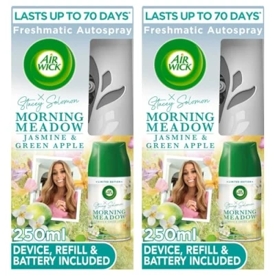Image of 2 x Air Wick Morning Meadow Freshmatic Freshener Autospray 250ml Lasts for up to 70 Days