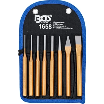 Image of BGS 1658 Pin Punch Set 150 mm incl. Chisel + Centre 8 pcs.