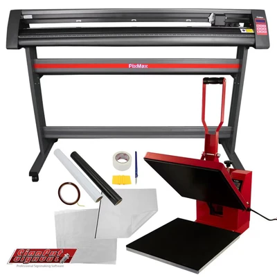 Image of MonsterShop Clam Heat Press 38 x 38cm &amp; 1350mm Vinyl Cutter Bundle
