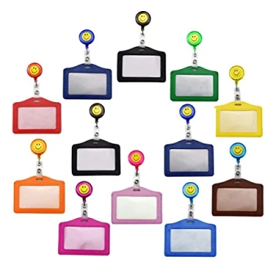 Image of 20 x Horizontal Card Holders, Biluer Multi coloured Badge Work Holder Retractable with Clips for Student Driving Licence (10 Colours)