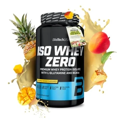 Image of BioTechUSA Iso Whey Zero Premium Protein Isolate Grass Fed Enzyme Free Sugar and Gluten Free, 908 g, Pineapple Mango