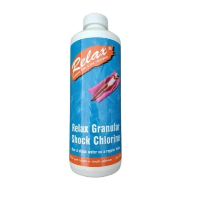 Image of Relax 1kg Granular Shock Treatment Hot Tub Spa Swimming Pool Chlorine Oxidiser