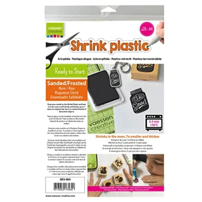 Image of Vaessen Creative Shrink Plastic, Frosted, 25 Sheets, 21 x 30 cm, Fun Arts and Crafts Projects for All Ages