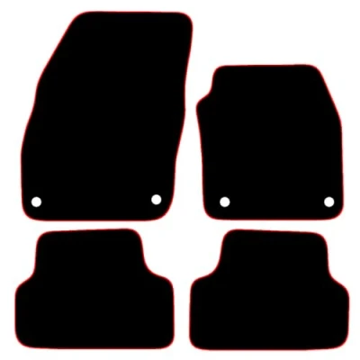 Image of Carsio Carpet Car Mats For Volkswagen Taigo 2022+ Onwards Tailored Fit Floor Mat Set Complete Accessory Black Custom Fitted All Weather, Anti Slip Backing &amp; Red Trim