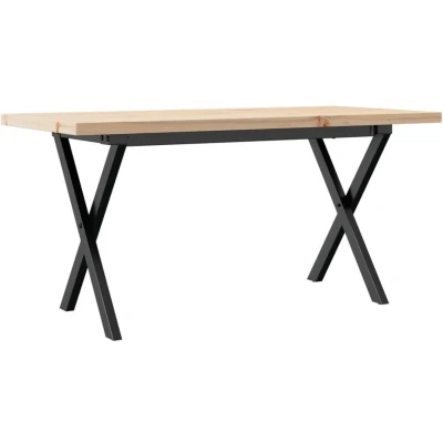 Image of vidaXL Coffee Table X Frame 90x40x45.5 cm Solid Wood Pine and Steel